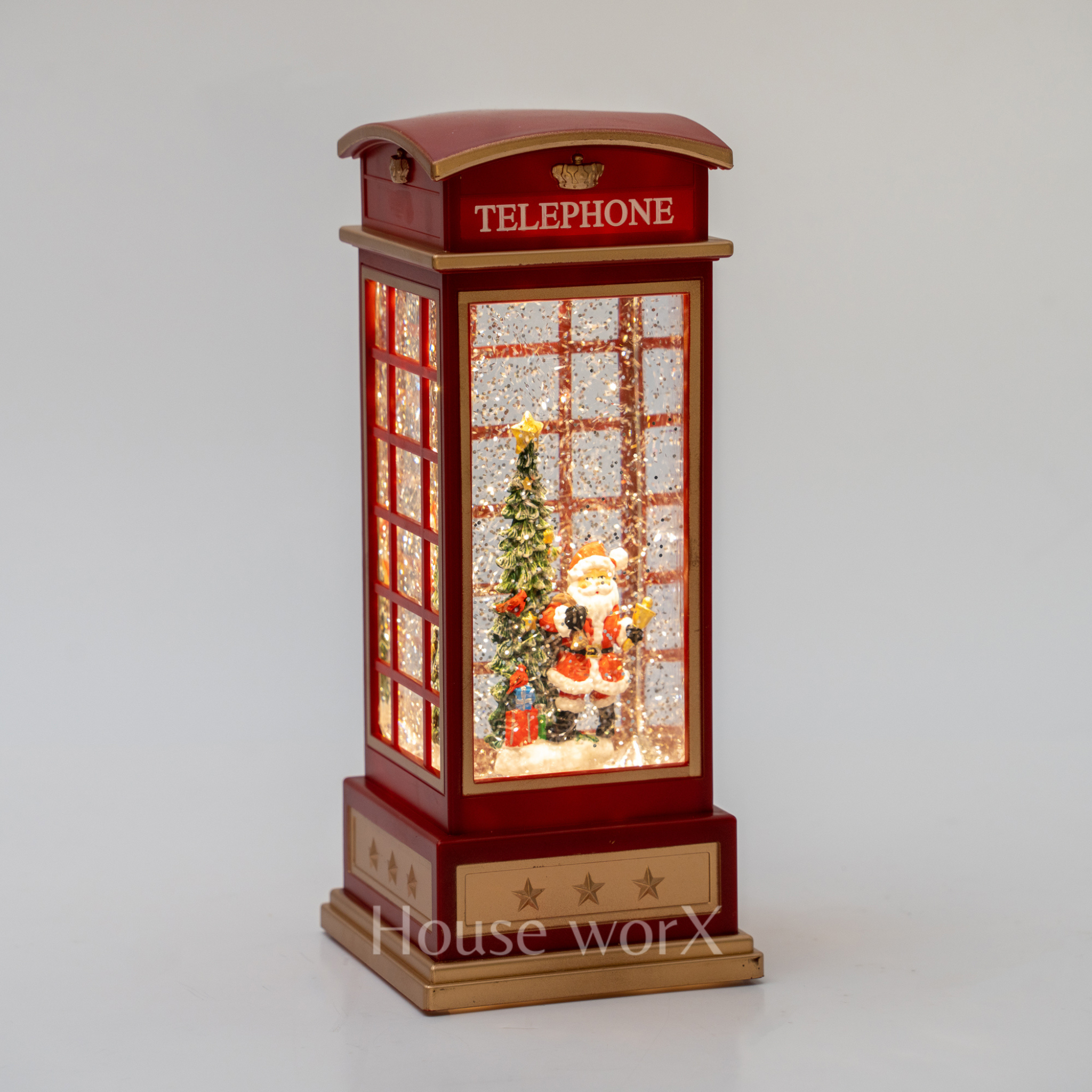 Telephone Booth - Santa Snow Globe