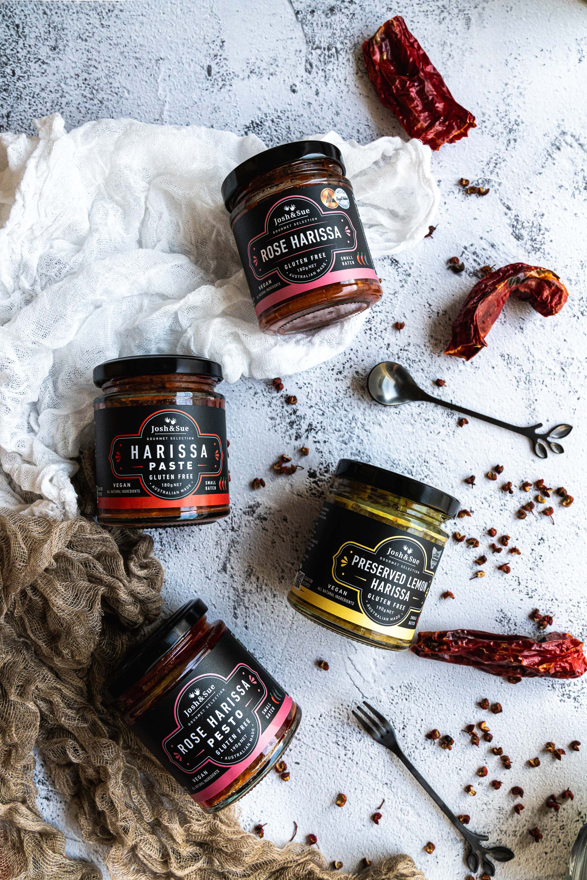 Josh&Sue Rose Harissa PESTO – Gluten Free, Vegan