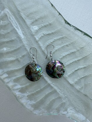 Paua shell earrings circle
