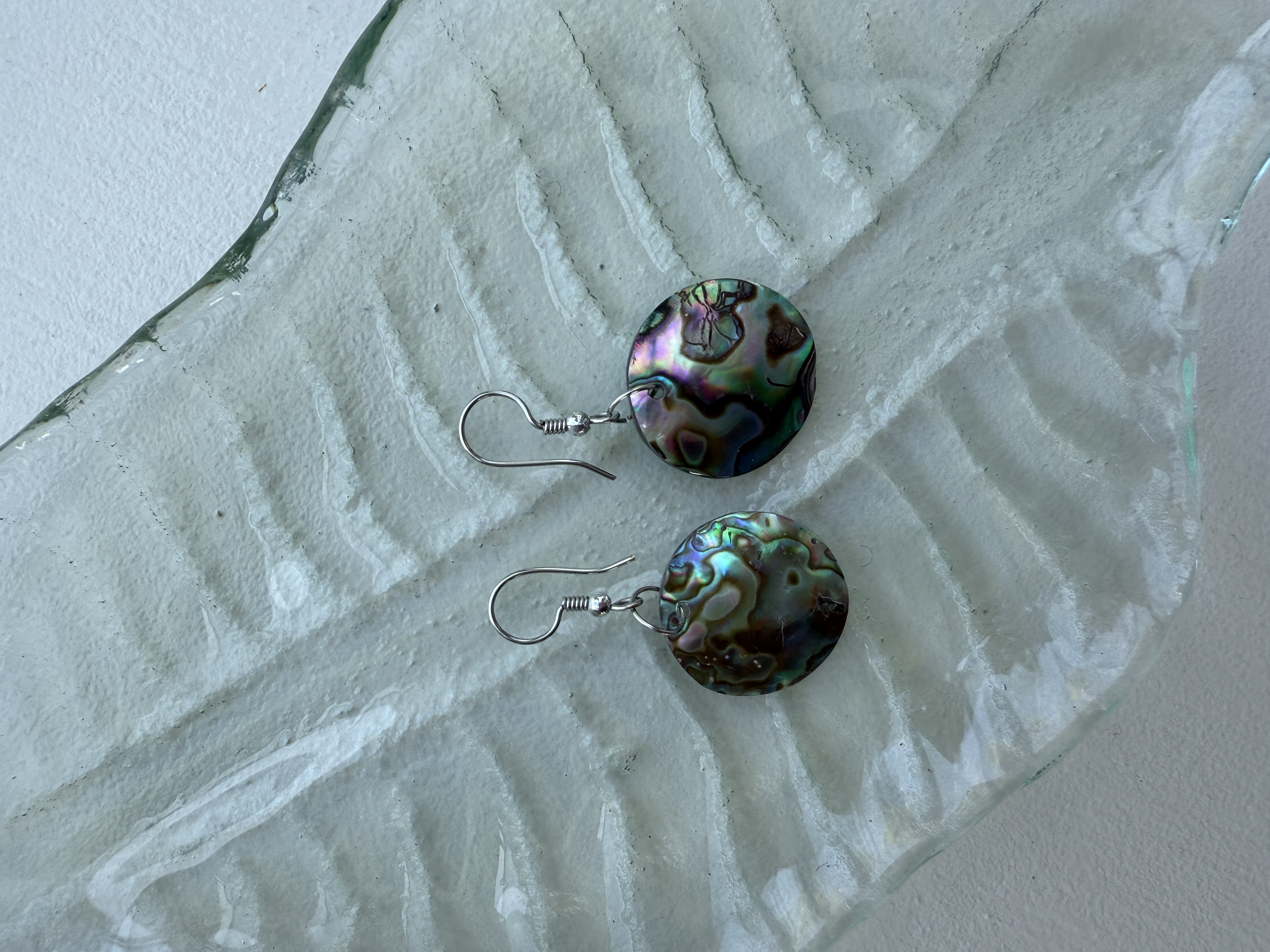 Paua shell earrings circle