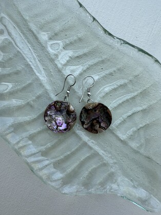 Paua shell earrings circle