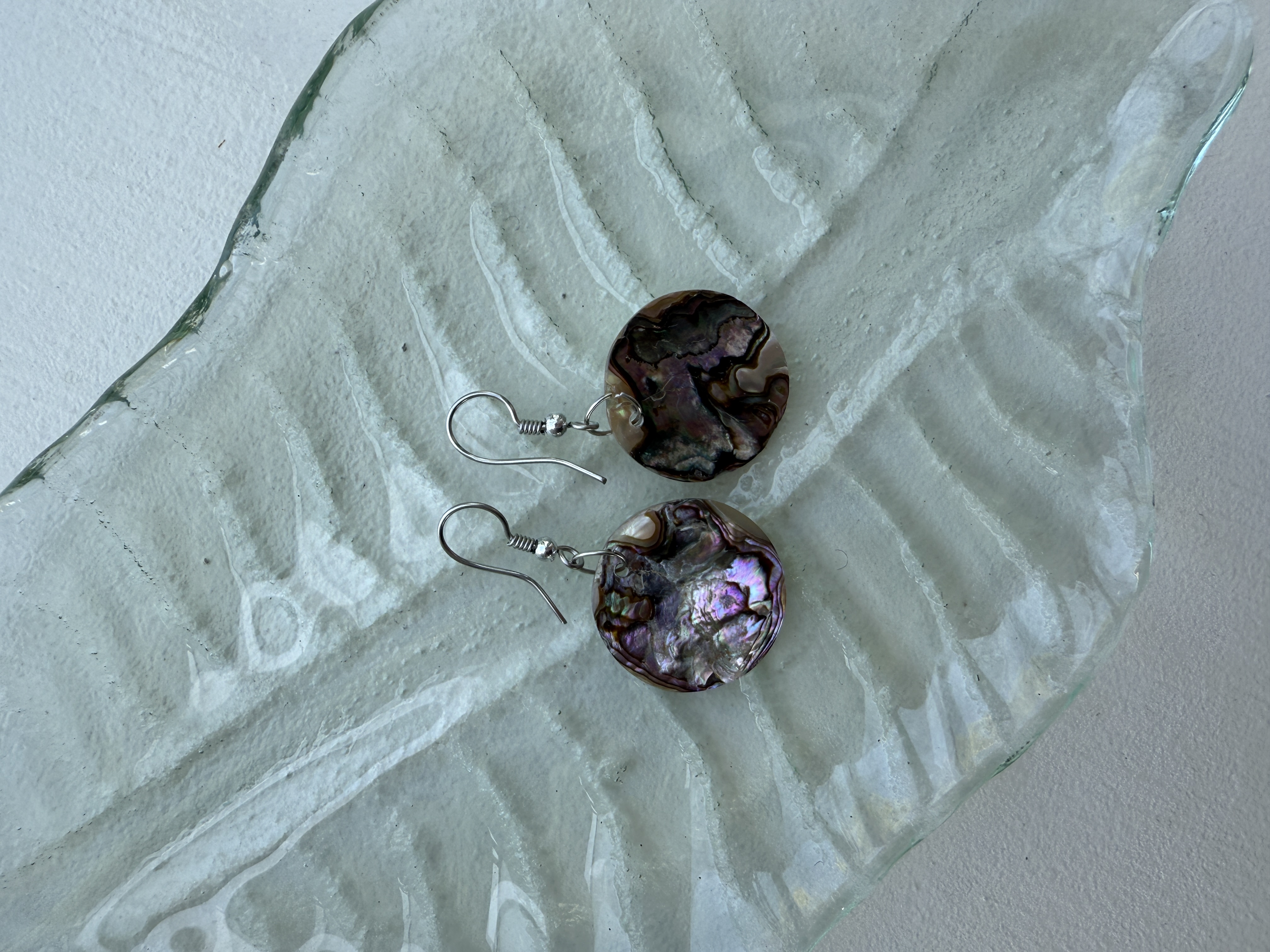 Paua shell earrings circle