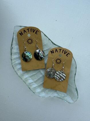 Paua shell earrings circle