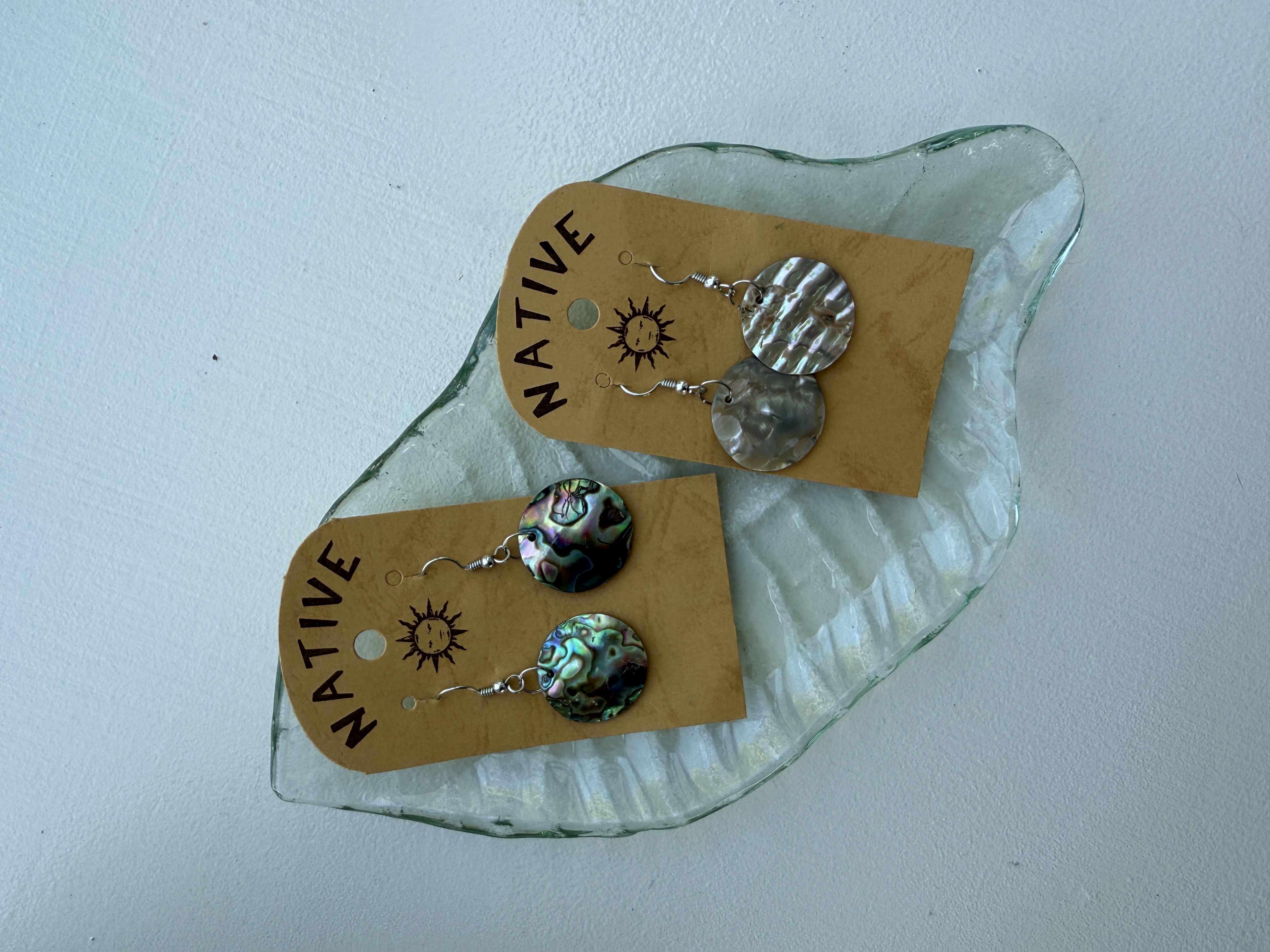 Paua shell earrings circle