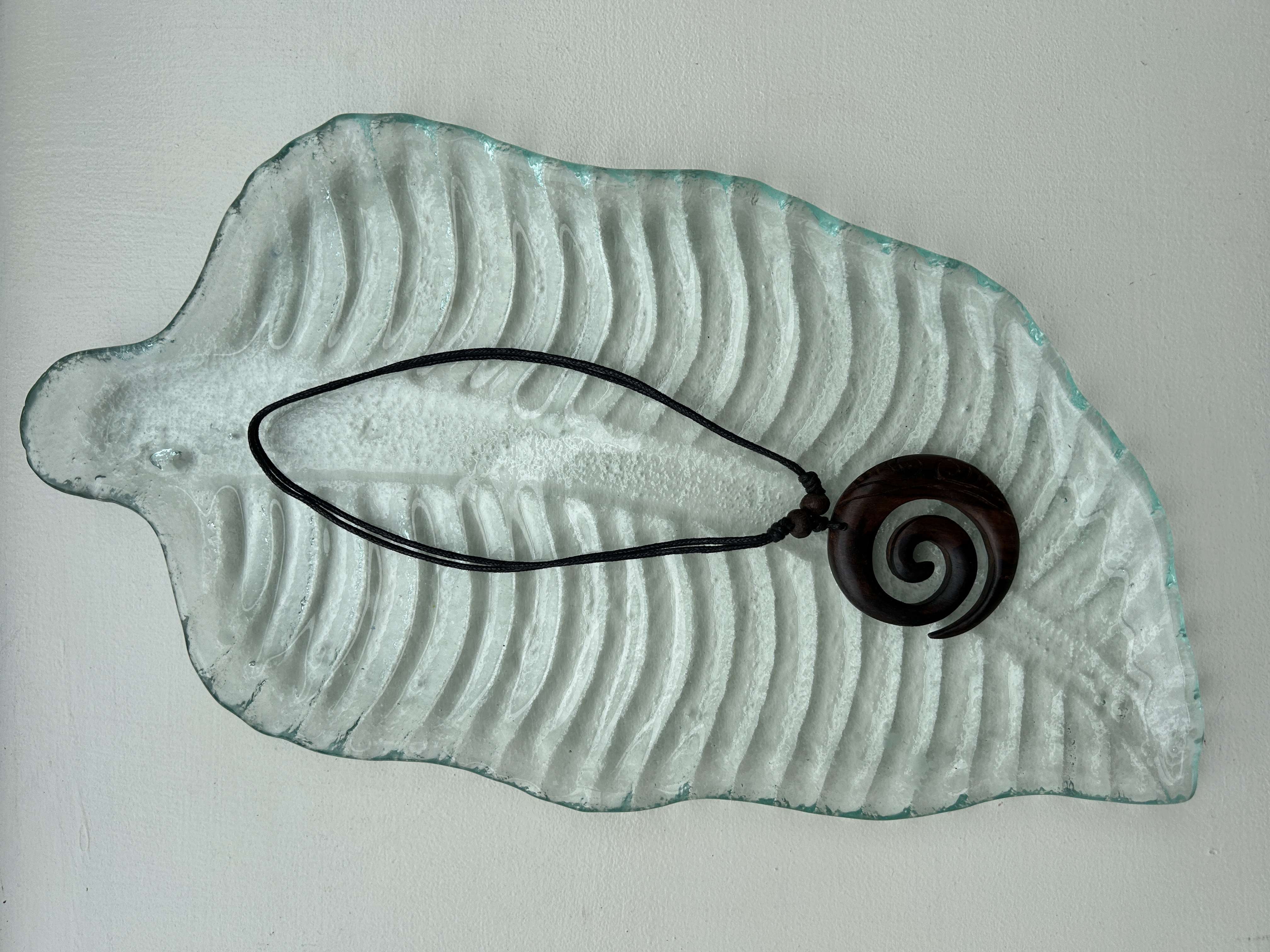 Wooden Circle Koru Necklace