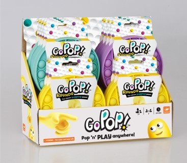 GO POP! ROUNDO - TEAL, YELLOW, PURPLE WITH DISPLAY OF 12