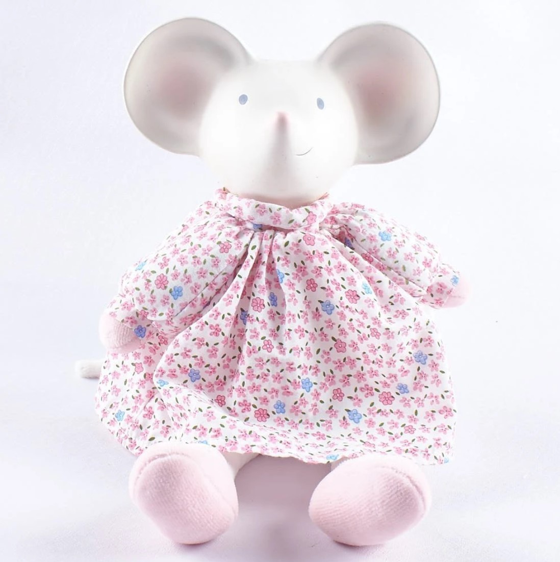 Meiya The Mouse Rubber Head Toy in Pink Dress - Meiya The Mouse Soft Toy wi Rubber Meiya the Mouse in Pink \u2013 Earth Toys