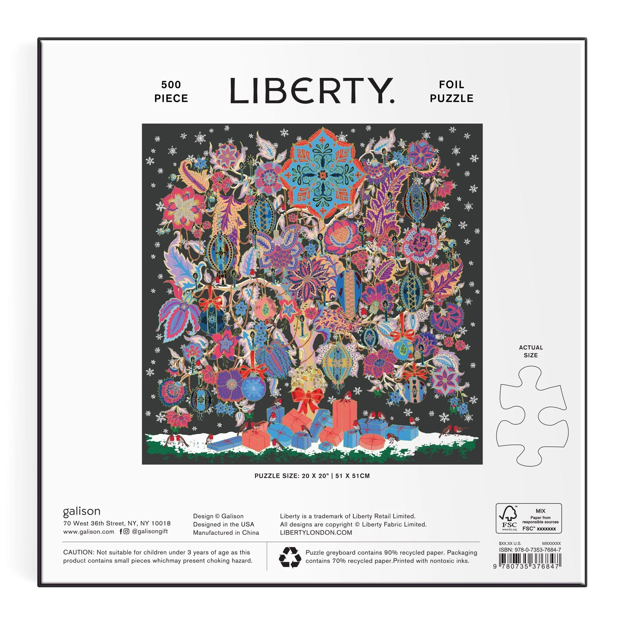 Liberty Tree of Life Christmas 500 Piece Foil Puzzle