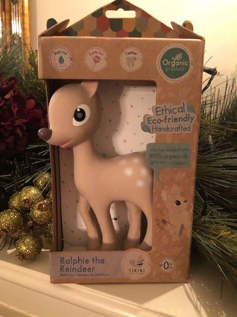 Tikiri Ralphie the Reindeer, Rattle and Bath toy - GIFT BOX