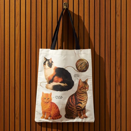 Moody Cats Canvas Tote Bag