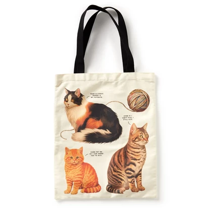 Moody Cats Canvas Tote Bag