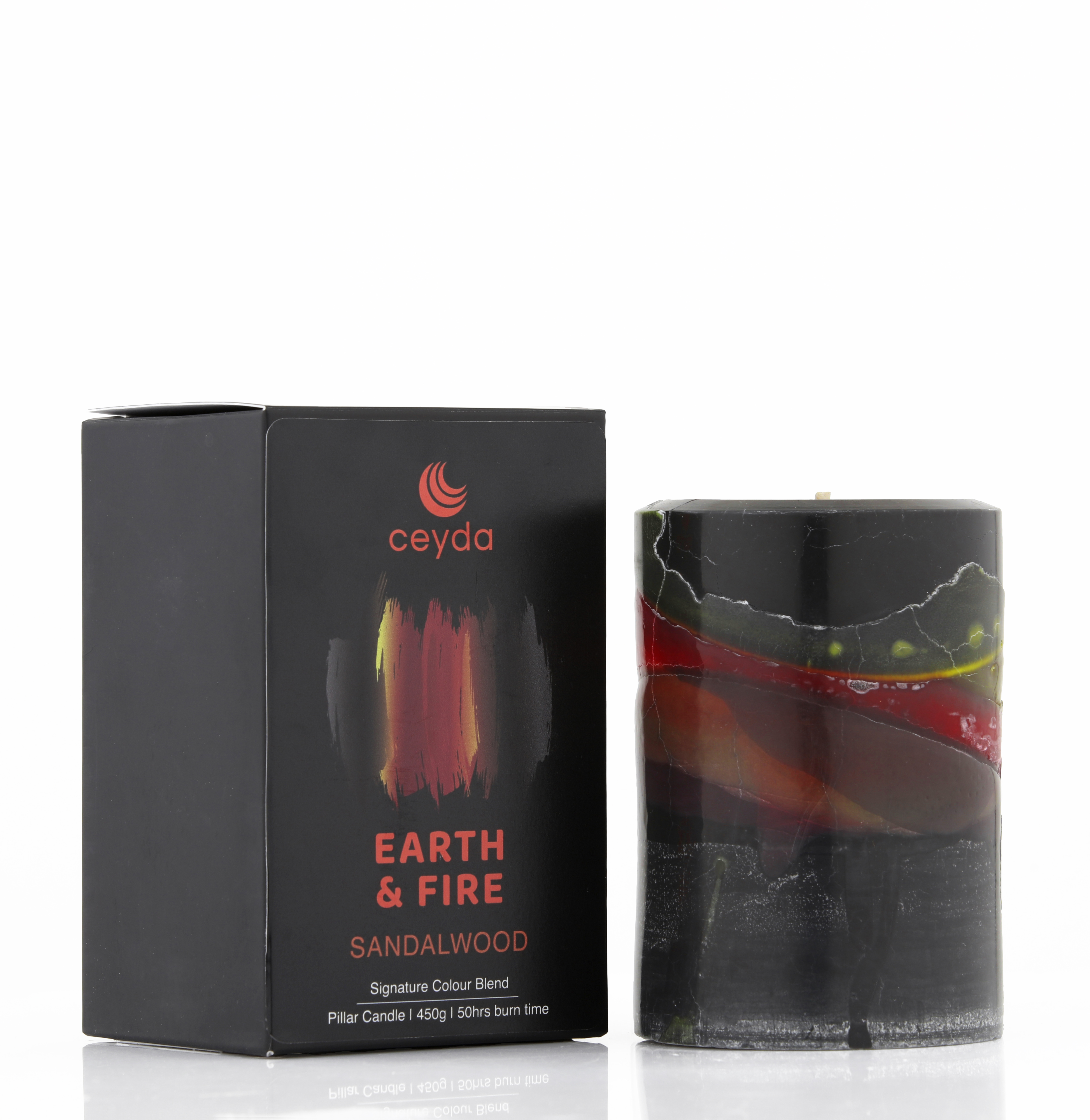 Earth and Fire - Sandalwood Scented Pillar Candle
