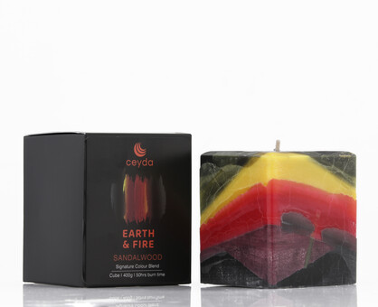 Earth and Fire - Sandalwood Scented Pillar Candle