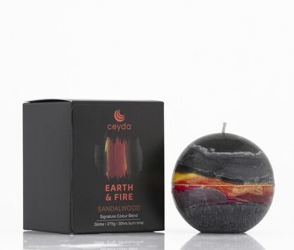 Earth and Fire - Sandalwood Scented Pillar Candle