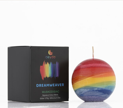 Dreamweaver - Musk Scented Rainbow Small Pillar Candle