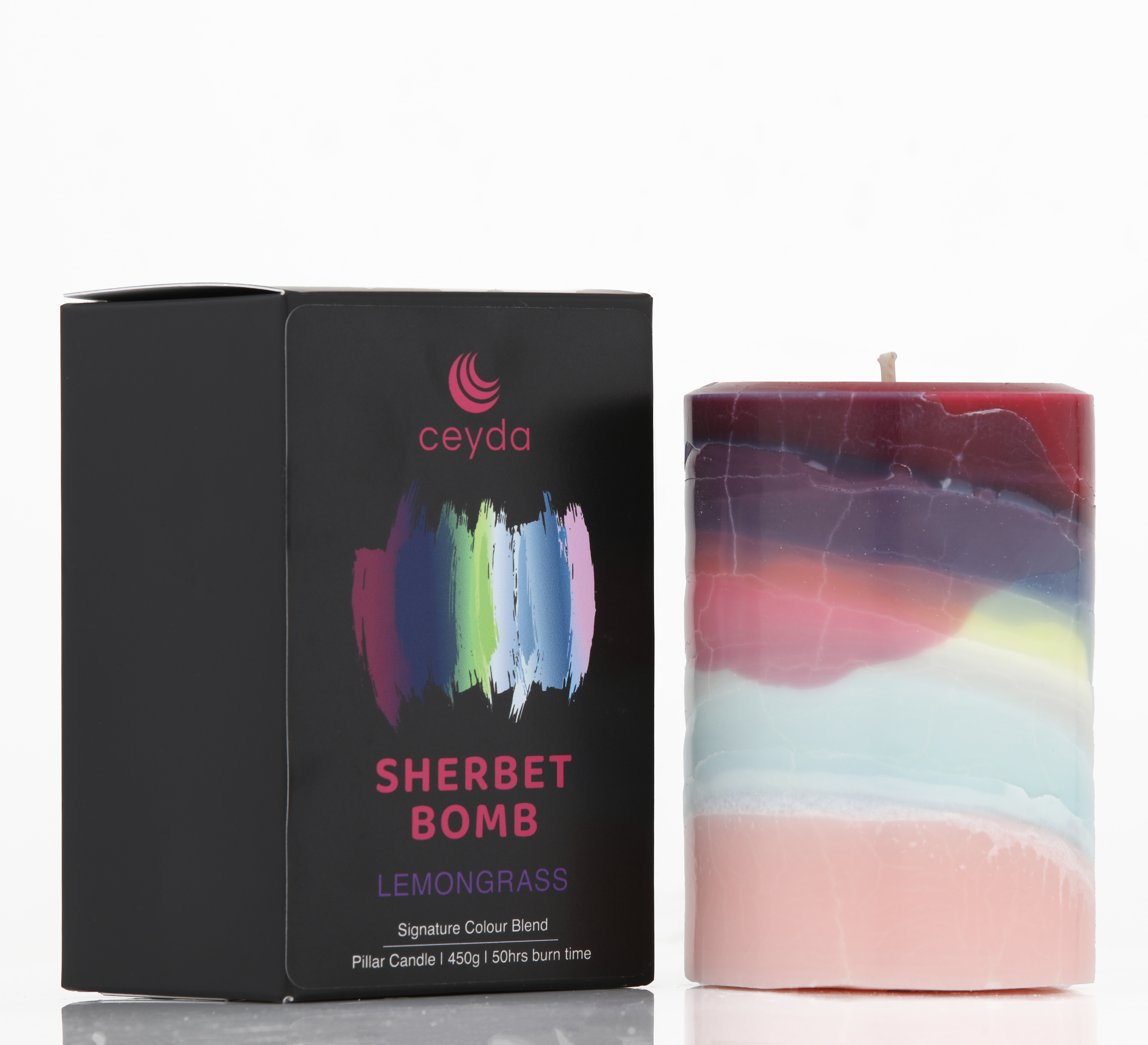 Sherbet Bomb - Lemongrass Scented Pillar Candle