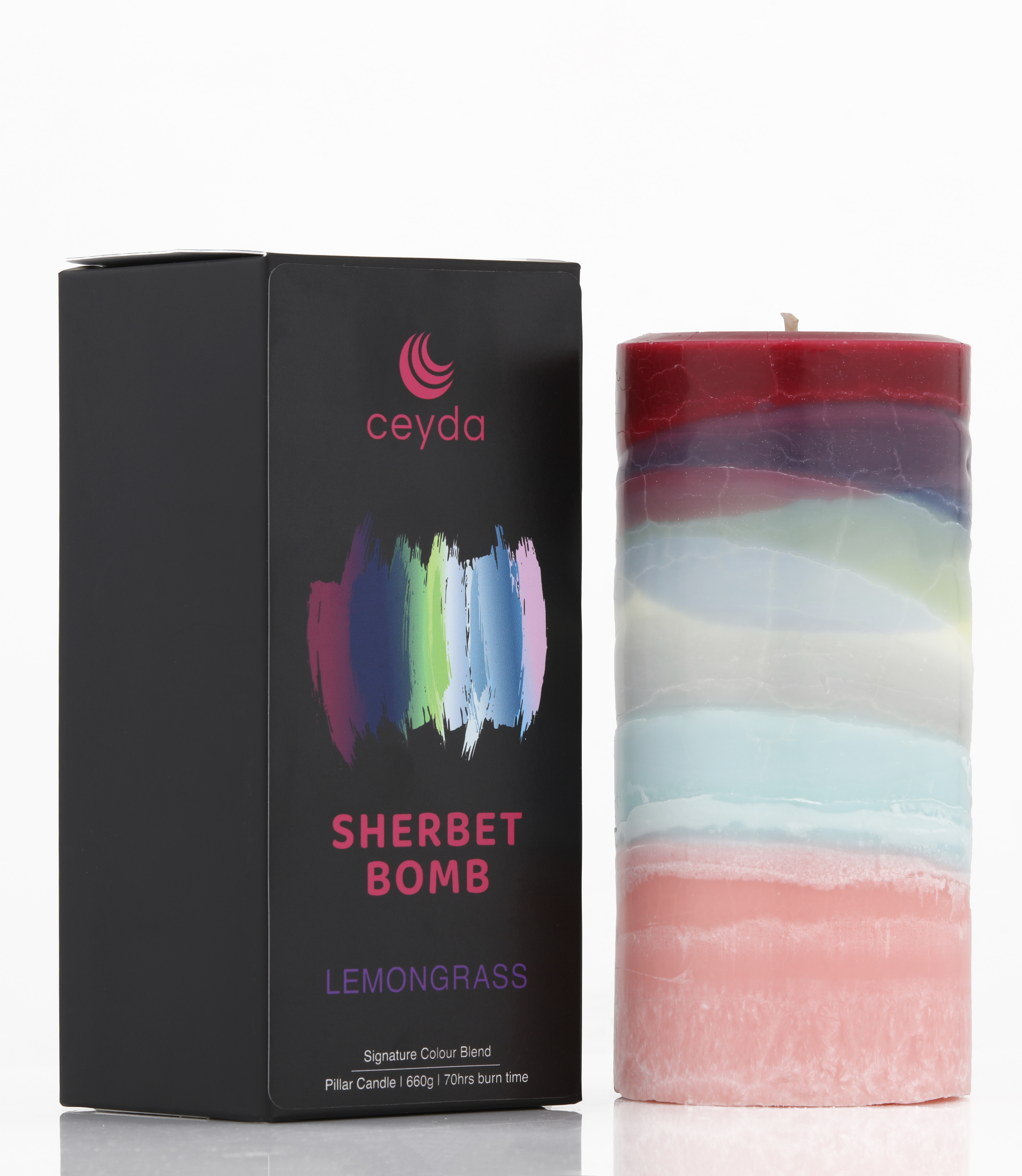 Sherbet Bomb - Lemongrass Scented Pillar Candle