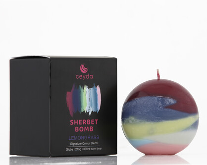 Sherbet Bomb - Lemongrass Scented Pillar Candle