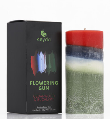 Flowering Gum - Cedarwood & Eucalyptus Scented Pillar Candle