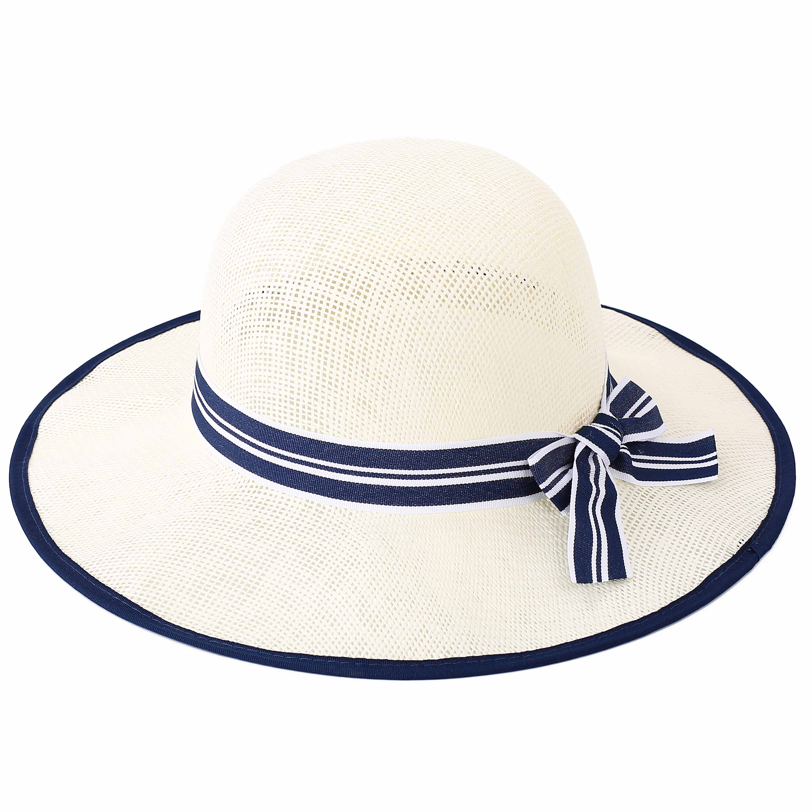 QT38 Natural/ Royal Blue Rim Hat