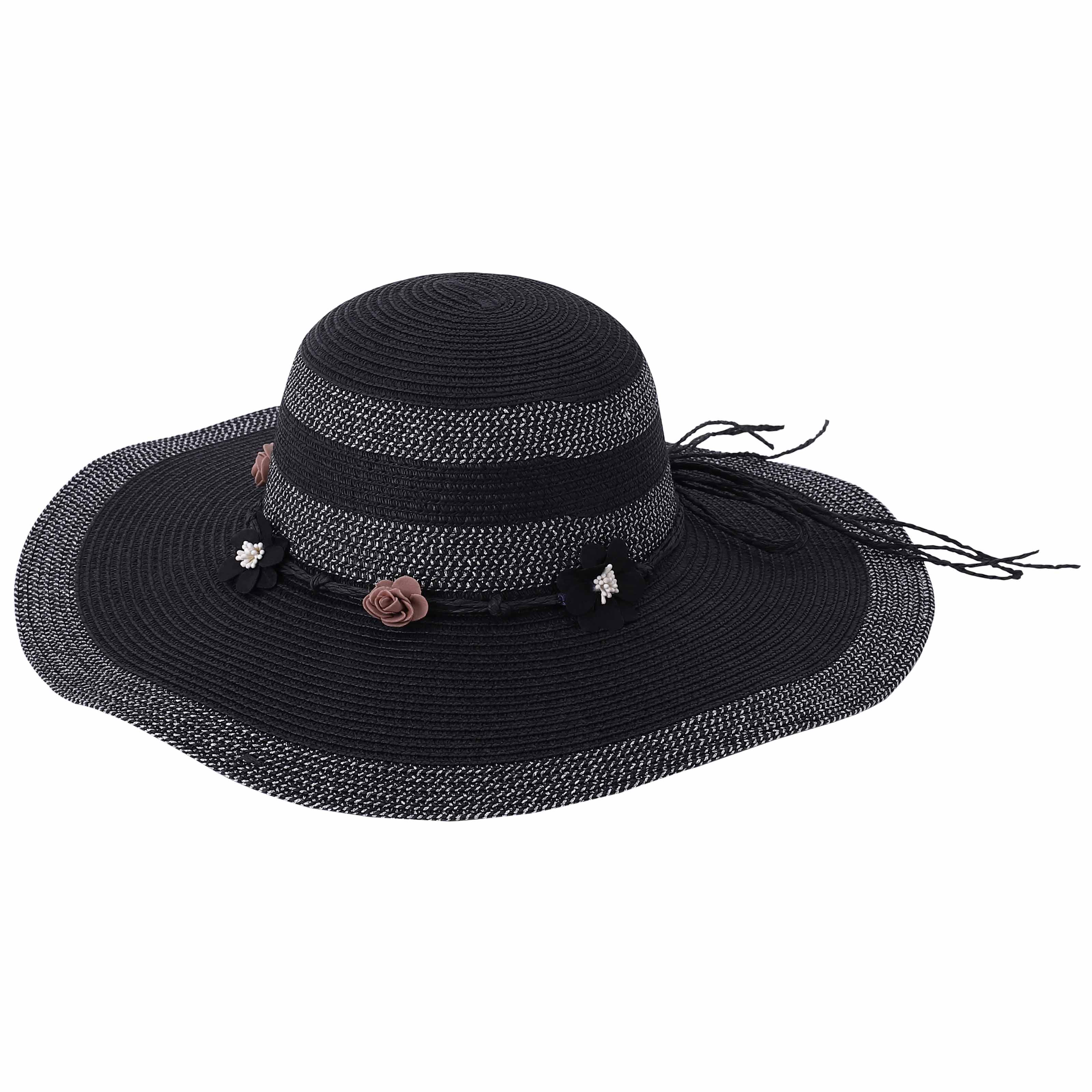 WT18  Black Wide Brim Hat
