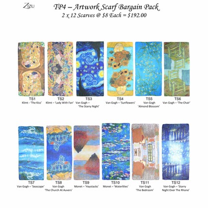 TP4  24 x Artwork Scarf Pack