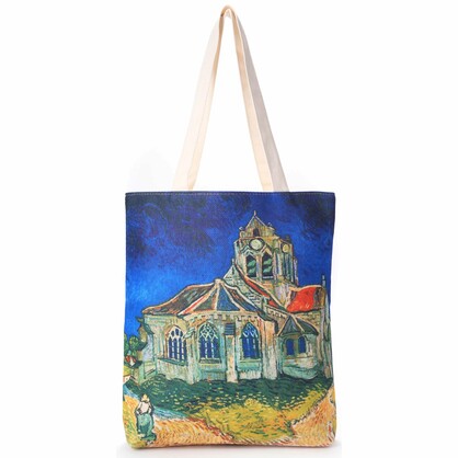 TA8  Van Gogh 'The Church at Auvers' Tote Bag