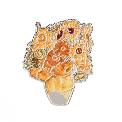ZH2 - Van Gough -Sunflowers Brooch 3.5cm wide x 4 high on colourful card