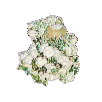 ZH4 - Van Gough - Vase with Roses Brooch - 3.5cm wide x 4 high on colourful card
