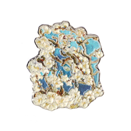 ZH1- Van Gough - Almond bloom brooch - 3.5cm wide x 4 high on colourful card