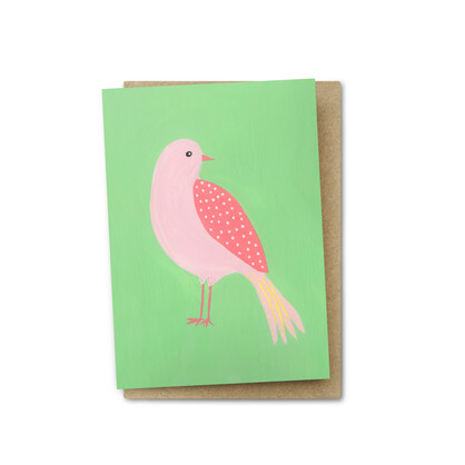 Pink Bird Greeting Card