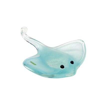 Zibo Handblown Glow in Dark Art Glass - Blue Stingray