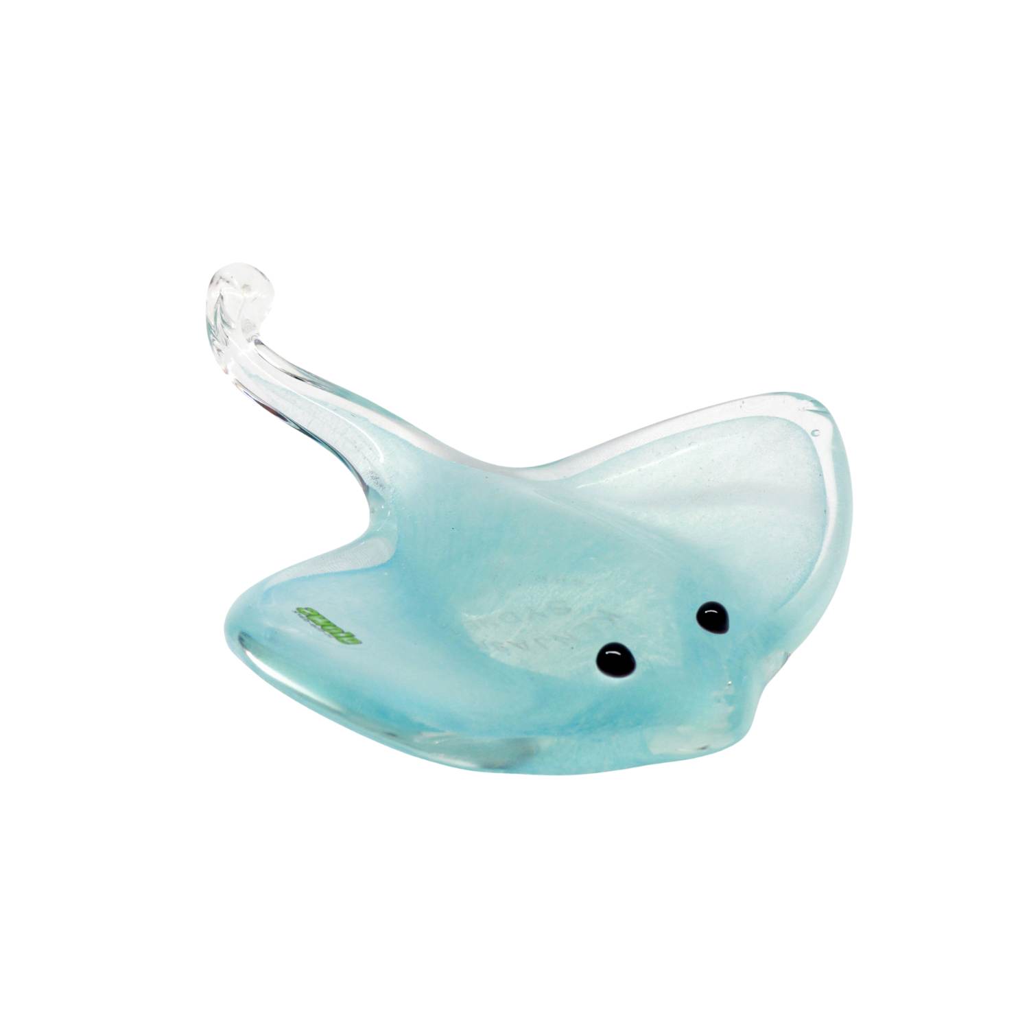 Zibo Handblown Glow in Dark Art Glass - Blue Stingray