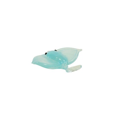 Zibo Handblown Glow in Dark Art Glass - Blue Stingray
