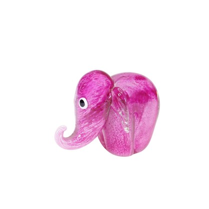 Zibo Handblown Art Glass - Costliest Pink Elephant
