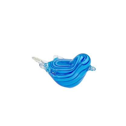 Zibo Handblown Art Glass - Light Blue Bird
