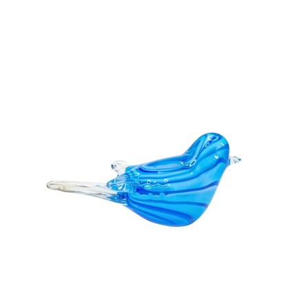 Zibo Handblown Art Glass - Light Blue Bird