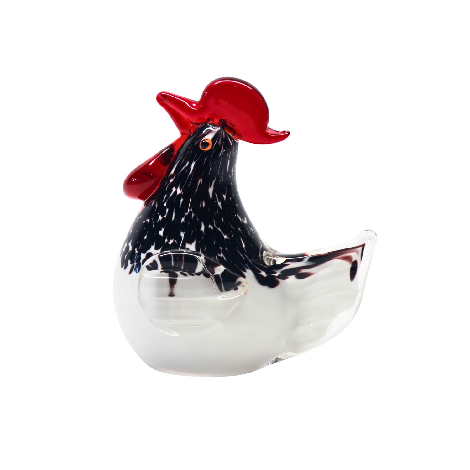 Zibo Handblown Art Glass - Hen With Red Comb