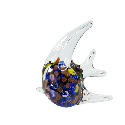 Zibo Handblown Art Glass Millefiori - Inspired Angel Fish (Gift Box)