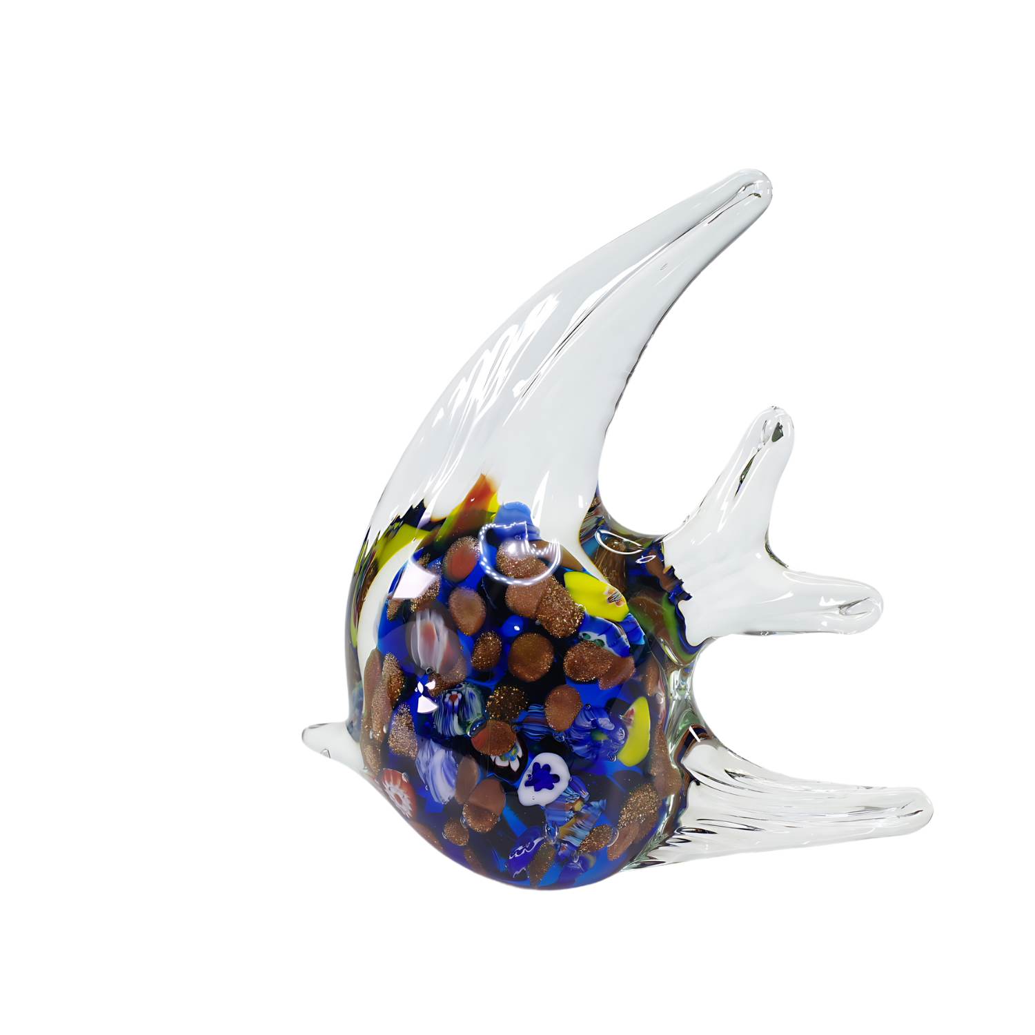 Zibo Handblown Art Glass Millefiori - Inspired Angel Fish (Gift Box)