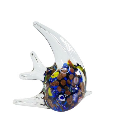 Zibo Handblown Art Glass Millefiori - Inspired Angel Fish (Gift Box)