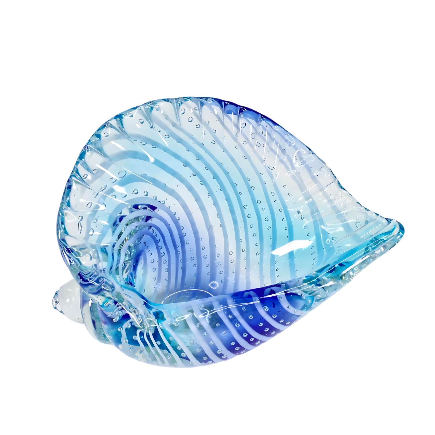Zibo Handblown Art Glass - Blue Seashell
