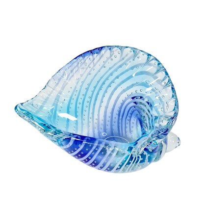 Zibo Handblown Art Glass - Blue Seashell