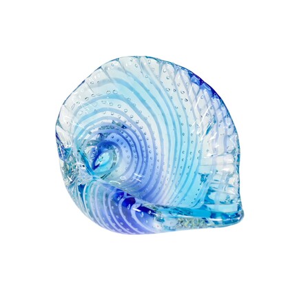 Zibo Handblown Art Glass - Blue Seashell