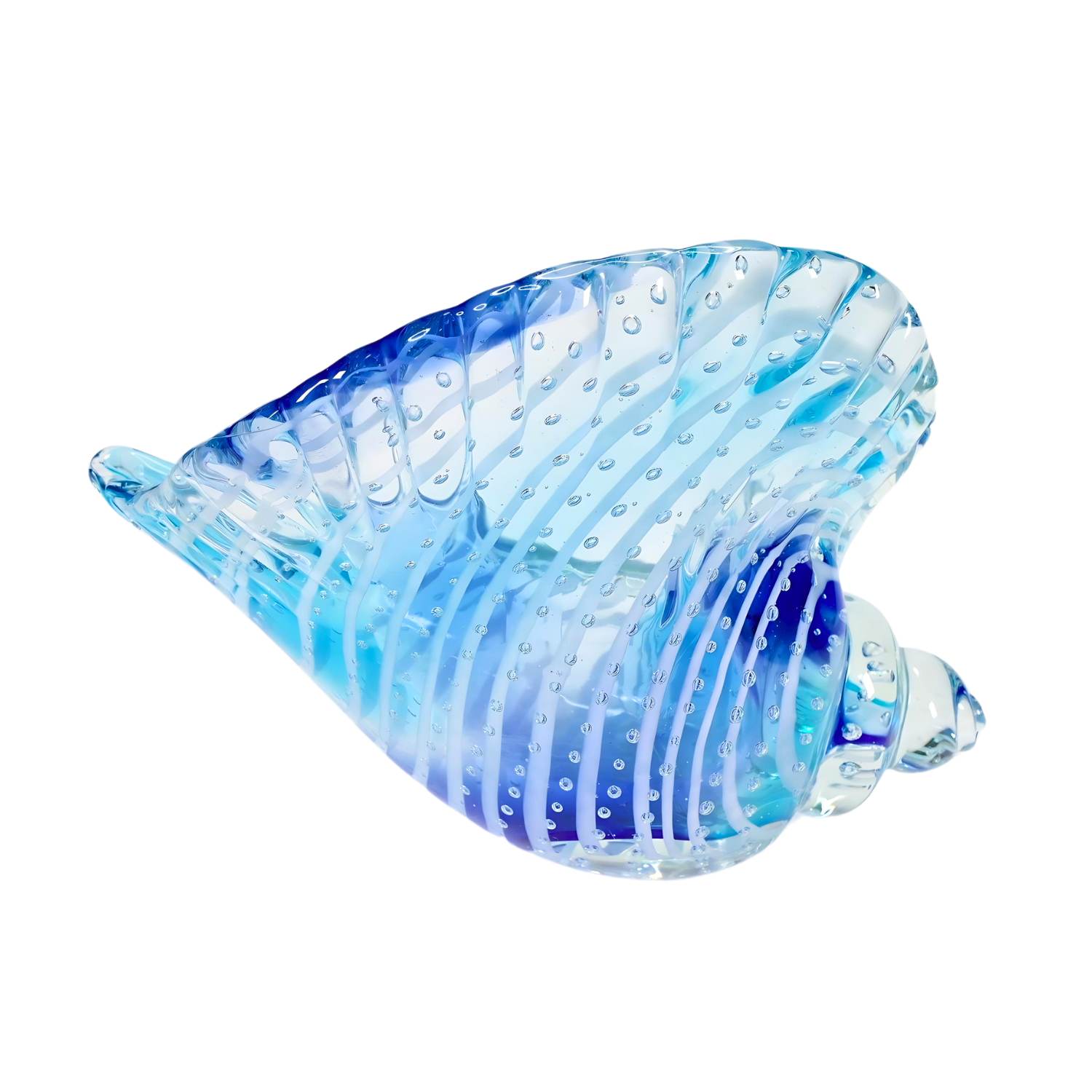 Zibo Handblown Art Glass - Blue Seashell