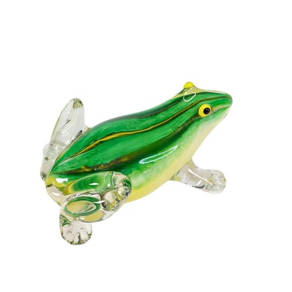 Zibo Handblown Art Glass - Green Frog