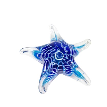 Zibo Handblown Art Glass - Blue Starfish
