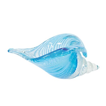 Zibo Handblown Art Glass - Baby Sky Blue Seashell