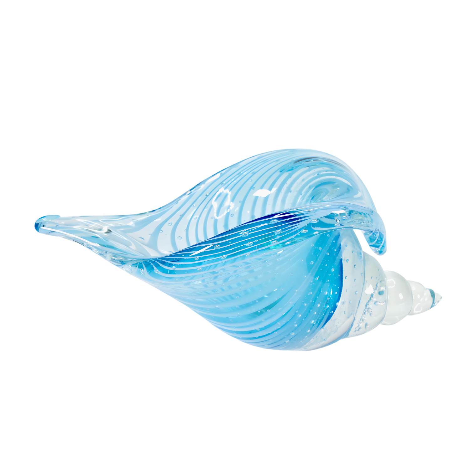 Zibo Handblown Art Glass - Baby Sky Blue Seashell