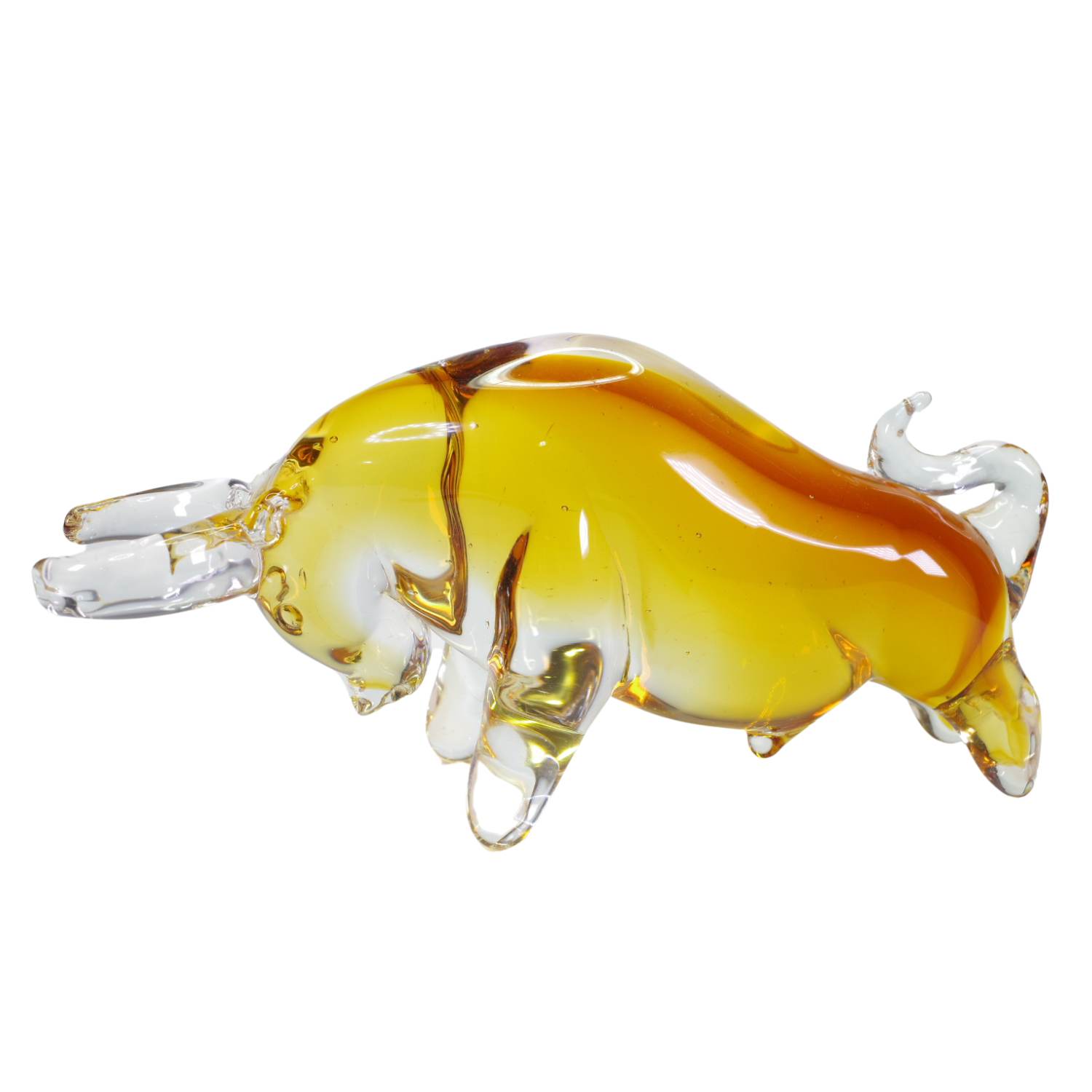 Zibo Handblown Art Glass - Wall Street Bull